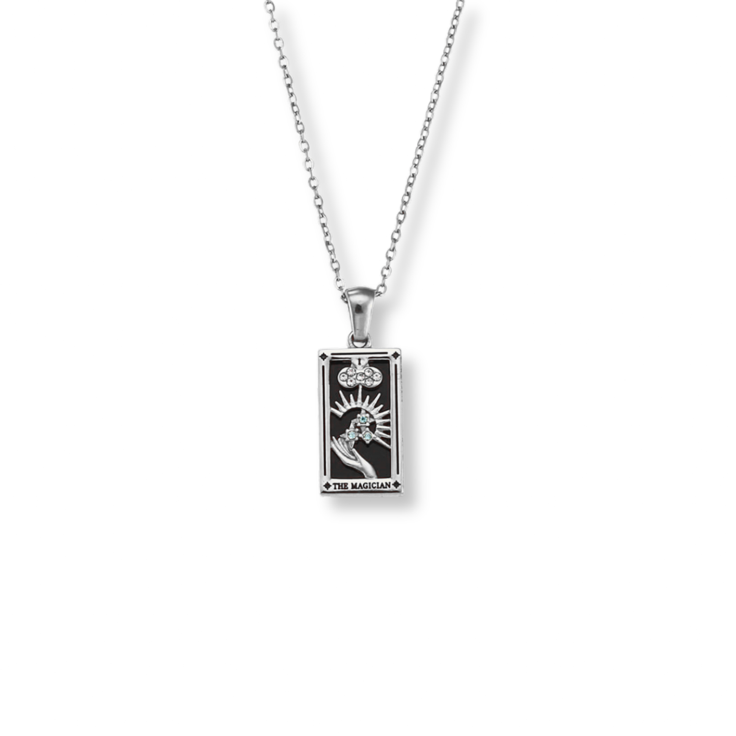 Silver Tarot Card Necklace