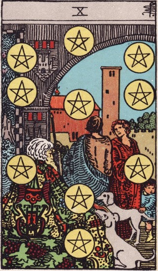 Ten of Pentacles tarot card meaning