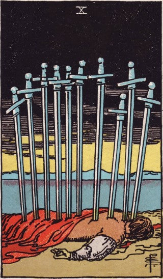 Ten of Swords tarot card meaning