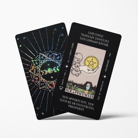 black holographic tarot cards with tarot card meanings