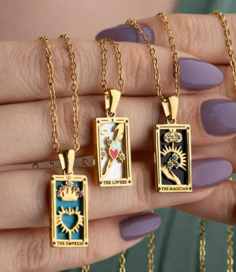 18K Gold Tarot Card Necklace