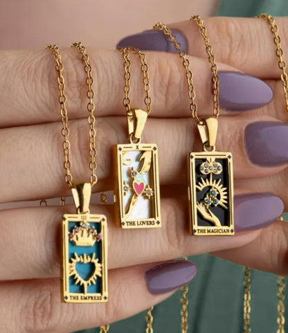 18K Gold Tarot Card Necklace