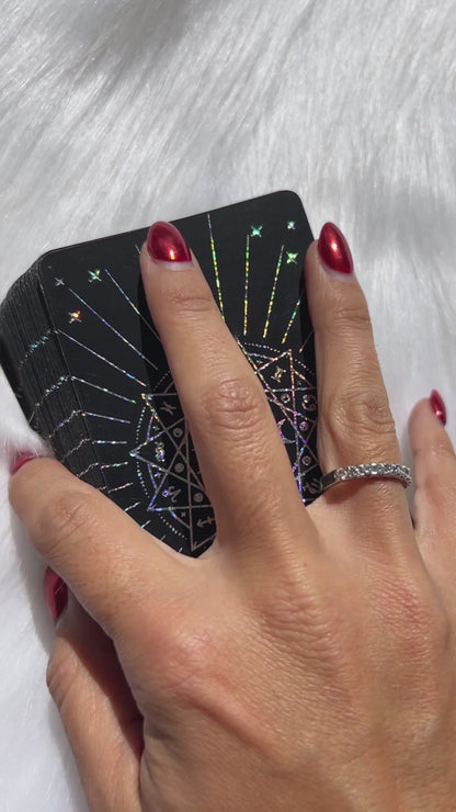 Tarot Cards with Meanings - Black Holographic