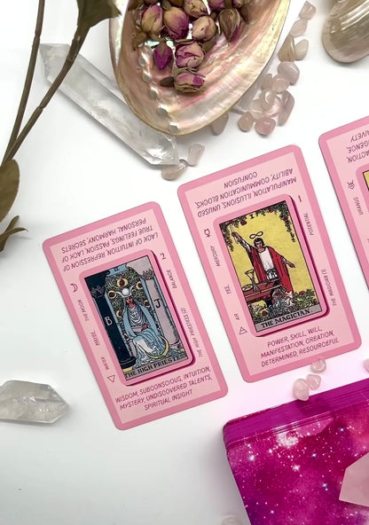 Tarot Deck With Keywords - Pink