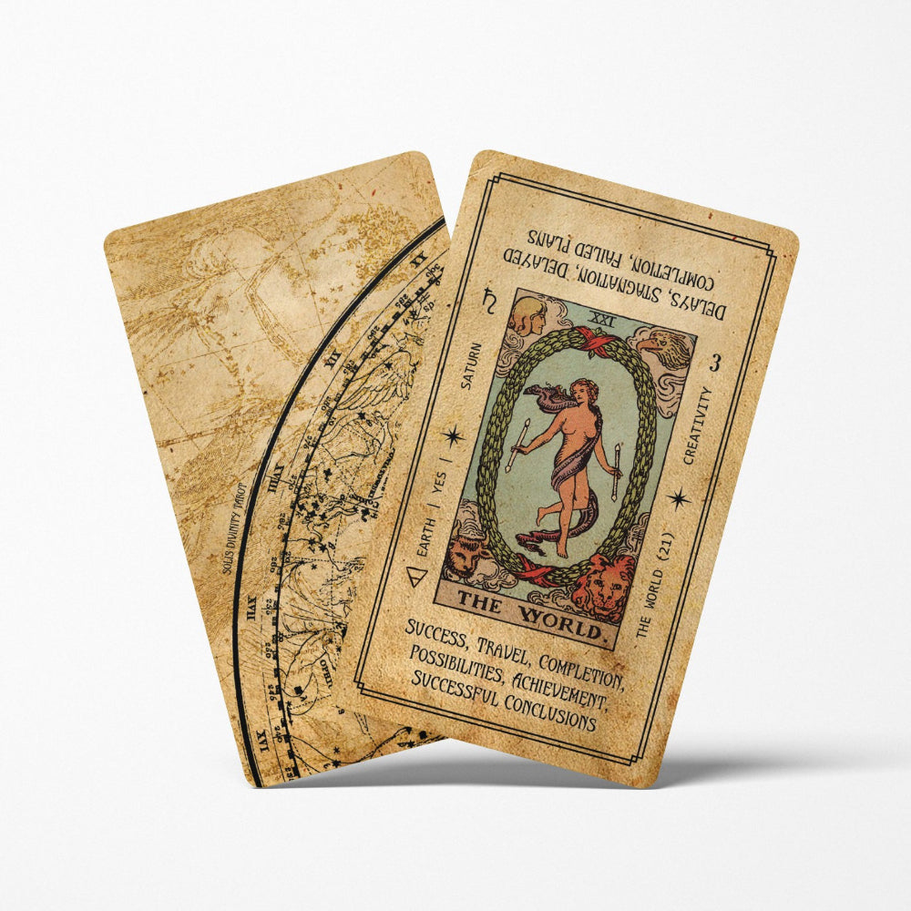 vintage style tarot deck with tarot card meanings